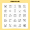 OutLine 25 Sports & Activities Icon set. Vector Line Style Design Black Icons Set. Linear pictogram pack. Web and Mobile Business Royalty Free Stock Photo