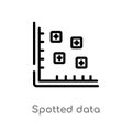 outline spotted data vector icon. isolated black simple line element illustration from user interface concept. editable vector