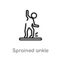 outline sprained ankle vector icon. isolated black simple line element illustration from sports concept. editable vector stroke