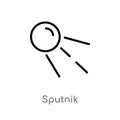 outline sputnik vector icon. isolated black simple line element illustration from astronomy concept. editable vector stroke Royalty Free Stock Photo