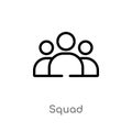 outline squad vector icon. isolated black simple line element illustration from tools and utensils concept. editable vector stroke