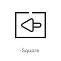 outline square vector icon. isolated black simple line element illustration from arrows 2 concept. editable vector stroke square