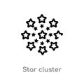 Outline star cluster vector icon. isolated black simple line element illustration from astronomy concept. editable vector stroke Royalty Free Stock Photo