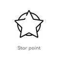 outline star point vector icon. isolated black simple line element illustration from ultimate glyphicons concept. editable vector Royalty Free Stock Photo
