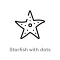 outline starfish with dots vector icon. isolated black simple line element illustration from nautical concept. editable vector Royalty Free Stock Photo