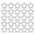 outline stars set: Vector assets for Christmas stars, festival celebrations, web or game design, and app icons. Royalty Free Stock Photo