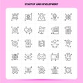 OutLine 25 Startup And Develepment Icon set. Vector Line Style Design Black Icons Set. Linear pictogram pack. Web and Mobile Royalty Free Stock Photo