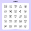 OutLine 25 Startup Icon set. Vector Line Style Design Black Icons Set. Linear pictogram pack. Web and Mobile Business ideas design Royalty Free Stock Photo