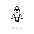 outline startup vector icon. isolated black simple line element illustration from future technology concept. editable vector