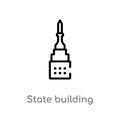 outline state building vector icon. isolated black simple line element illustration from buildings concept. editable vector stroke