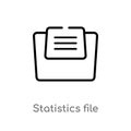 outline statistics file vector icon. isolated black simple line element illustration from files and folders concept. editable Royalty Free Stock Photo