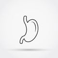 Outline stomach vector icon. Royalty Free Stock Photo