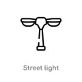 outline street light vector icon. isolated black simple line element illustration from city elements concept. editable vector Royalty Free Stock Photo