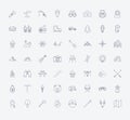 Outline stroke Camping icons. Royalty Free Stock Photo