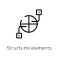 outline structural elements vector icon. isolated black simple line element illustration from technology concept. editable vector