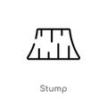 outline stump vector icon. isolated black simple line element illustration from camping concept. editable vector stroke stump icon Royalty Free Stock Photo