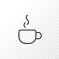 Outline style ui icons collection. Vector black linear illustration. Hot cup with smoke coffee or tea drink cafe symbol isolated Royalty Free Stock Photo