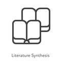 Outline style ui icons hard skill collection. Education and science. Vector black linear icon illustration. Literature synthesis Royalty Free Stock Photo