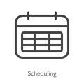 Outline style ui icons soft skill for business collection. Vector black linear illustration. Scheduling. Schedule time management