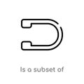 outline is a subset of vector icon. isolated black simple line element illustration from signs concept. editable vector stroke is Royalty Free Stock Photo