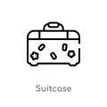 outline suitcase vector icon. isolated black simple line element illustration from blogger and influencer concept. editable vector