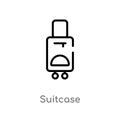 outline suitcase vector icon. isolated black simple line element illustration from signs concept. editable vector stroke suitcase