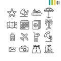 Outline summer icons Royalty Free Stock Photo