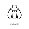 outline sweater vector icon. isolated black simple line element illustration from autumn concept. editable vector stroke sweater
