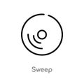 outline sweep vector icon. isolated black simple line element illustration from analytics concept. editable vector stroke sweep