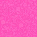 Outline sweets icons background - vector illustration.