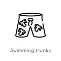 outline swimming trunks vector icon. isolated black simple line element illustration from summer concept. editable vector stroke