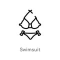 outline swimsuit vector icon. isolated black simple line element illustration from summer concept. editable vector stroke swimsuit Royalty Free Stock Photo