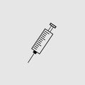 Outline syringe vector icon for web design isolated on white background