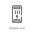outline system unit vector icon. isolated black simple line element illustration from hardware concept. editable vector stroke