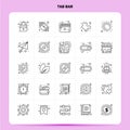 OutLine 25 Tab Bar Icon set. Vector Line Style Design Black Icons Set. Linear pictogram pack. Web and Mobile Business ideas design Royalty Free Stock Photo