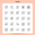 OutLine 25 Tab Bar Icon set. Vector Line Style Design Black Icons Set. Linear pictogram pack. Web and Mobile Business ideas design Royalty Free Stock Photo