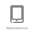 outline tablet electronic device vector icon. isolated black simple line element illustration from computer concept. editable