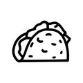 taco line vector doodle simple icon design Royalty Free Stock Photo