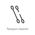 outline tampon cleanin vector icon. isolated black simple line element illustration from cleaning concept. editable vector stroke Royalty Free Stock Photo