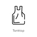 outline tanktop vector icon. isolated black simple line element illustration from clothes concept. editable vector stroke tanktop
