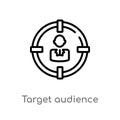 outline target audience vector icon. isolated black simple line element illustration from human resources concept. editable vector