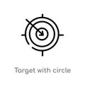 outline target with circle vector icon. isolated black simple line element illustration from ultimate glyphicons concept. editable