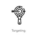 outline targeting vector icon. isolated black simple line element illustration from search engine optimization concept. editable