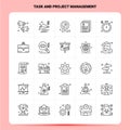 OutLine 25 Task and Project Management Icon set. Vector Line Style Design Black Icons Set. Linear pictogram pack. Web and Mobile Royalty Free Stock Photo