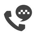 Outline taxi phone call icon vector illustration. Car driver calling service for personal trip