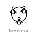 outline team success vector icon. isolated black simple line element illustration from people concept. editable vector stroke team