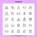 OutLine 25 Technology Icon set. Vector Line Style Design Black Icons Set. Linear pictogram pack. Web and Mobile Business ideas Royalty Free Stock Photo