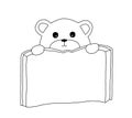 The outline of the Teddy Bear Student with a big book Royalty Free Stock Photo