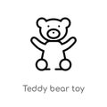 outline teddy bear toy vector icon. isolated black simple line element illustration from toys concept. editable vector stroke