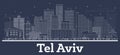 Outline Tel Aviv Israel City Skyline with White Buildings Royalty Free Stock Photo